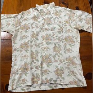 Towncraft Vintage JCPenney Tapered No Iron‎ Men's Floral Button Down Shirt XL